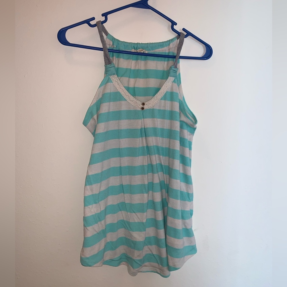(XL) Rewind Baby/Pastel Blue Striped Tank Top